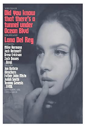 FUKITT Did You Know That There's A Tunnel Under Ocean Blvd Album Poster (1) Leinwand Poster Schlafzimmer Dekor Sport Landschaft Büro Zimmer Dekor Geschenk Unframe Style 11 08x12inch (20x30cm)