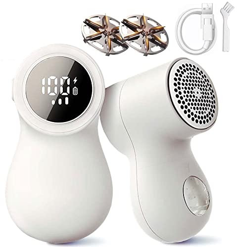 Rasoir Anti Bouloche Électrique, Rasoir à Tissu Rechargeable, Anti Bouloche Vetement avec Écran LED, 3 Vitesses Réglables, Affichage numérique Intelligent, pour vêtements et Meubles