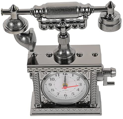 STOBOK Retro-Telefonuhr Telefon Büro-Zifferblatt Alt Schreibtisch Vintage- Dekorative Dekoration Wählscheibentelefon Antikes Antike Telefonuhr Neuheit