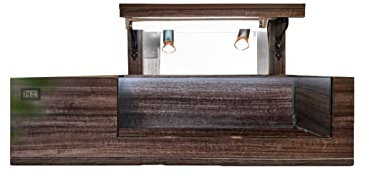luckxuan Aquarium Schildkröten/Aquarien Futterbox MDF Gelbe Seite Halbe Wasserfütterungsbox Haustierbox Offene Kletterbox Offene Außendämmung Landschaftsbox Set Terrarium Schildkröte