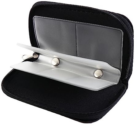 Leadigol Sac pour cartes mémoire - Pratique et durable - Étui de transport pour cartes SD - Accessoires de jeu - Noir