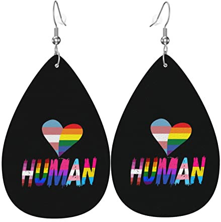 Pride Month Lgbtq Gay Pride Ally Lederohrringe für Frauen Kunstleder Wassertropfen Ohrringe Vintage leichte baumelnde Ohrringe Schmuck für Frauen