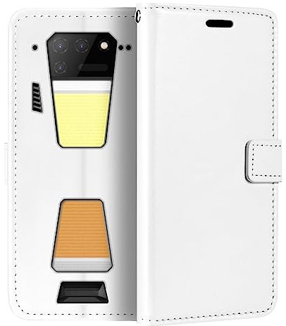 Shantime Für Unihertz Tank 2 Hülle, Premium PU Leder Magnet Flip Case Cover mit Kartenhalter und Ständer für Unihertz 8849 Tank 2 (17,3 cm) Weiß