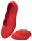 Puxowe Damen Ballerina Runde Zehe Stricken Flache Schuhe Komfort Weich Slip On Ballerina Walking Flats Schuhe für Frauen Niedriger Keil Lässig 37.5 EU Red
