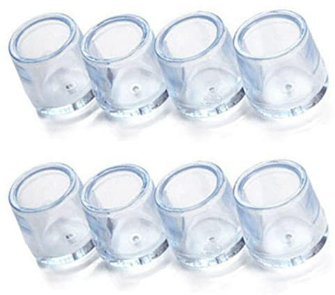 8PCS Chair Leg Caps Floor Protectors, Silicone Table Feet Cover Pads Furniture Foot Cups, Transparent Furniture Leg Caps Cups, Furniture Sliders Table Leg Cover, Prevents Scratches and Noise (21mm)