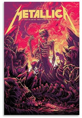 LAHTI Metallica-Poster, dekoratives Gemälde, Leinwand, Wandposter und Kunstdruck, modernes Familienschlafzimmer-Dekor-Poster, 20 x 30 cm