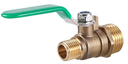 PAKMEZ Fitting Anschluss 1/2 bis 1/4 männlich Messing Kugelhahn Wasser Öl Luft Gas Kraftstoffleitung Absperrventil pneumatische Luftpumpe Wasserrohrverschraubungen