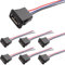 RUNCCI-YUN 6PCS USB A Socket 4-pin4 Wire Soldering Jack Waterproof Pigtail Cable Extension Power Cable USB A Socket Panel Mount Connector (Black)