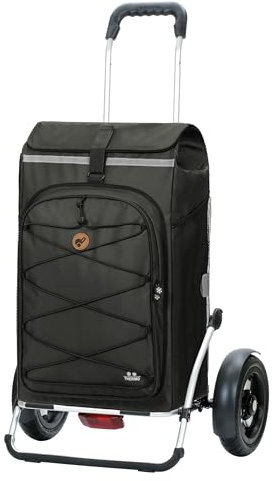 ANDERSEN Einkaufstrolley - Royal Shopper Plus Fado 2.1 schwarz 74 L Einkaufswagen, Freizeit, Thermo, XXL, Aluminium, klappbar, luftbereiftes Kugellagerrad
