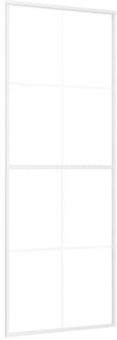 Willood Puerta Corredera Herrajes Entrada Corrediza Deslizante Cuarto de Baño Salón Sala de Estar Habitación ESG Vidrio y Aluminio Blanca 76x205 cm…
