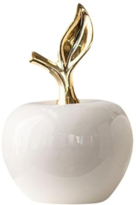 MagiDeal Äpfel-Statue, Keramik-Äpfel-Figur, Kunsthandwerk, Tischdekoration, Obst-Skulptur für Büro, Wohnzimmer, Heimdekoration, Weiß, klein