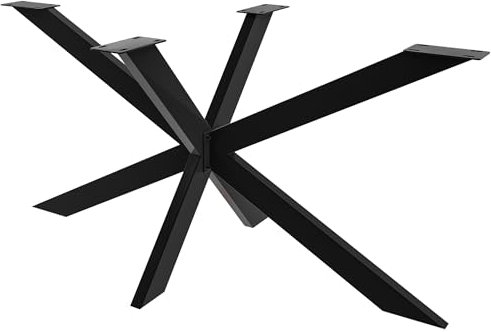 CLP Pieds De Table Ervin I Pied en Croix Laqué Époxy pour Les Projets De Bricolage I Pied Métallique Stable pour Table De Salle À Manger, Couleur:Noir, Taille:L