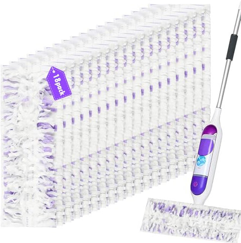 18 pezzi di ricambio usa e getta per mocio Swiffer PowerMop Multi-Surface Mop e PowerMop Wood Mop, cuscinetti di ricambio per la pulizia dei pavimenti
