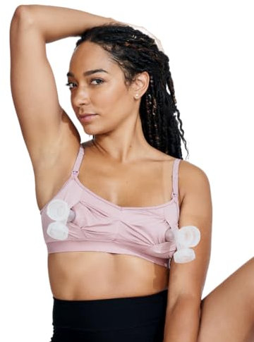 Bodily The Do Anything Nursing Bra for Breastfeeding & Hands Free Pumping, Wireless, Adjustable Maternity Bra, Versatile, Dusk, M