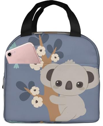 Mexpekil Süße Koala-Lunch-Tasche, Frühlingsblumen, isolierte Lunchbox für Männer und Frauen, auslaufsicher, Kühltasche für Schule, Arbeit, Picknick