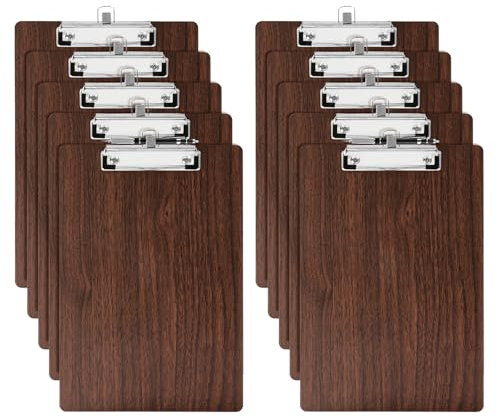 URbantin 10 Stück A5 Klemmbrett aus Holz,Klemmbrett Holz mit Stifthalter,Klemmbretter für Geschäft,Büro, Schule Oder Restaurant