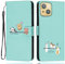 Aisenth Case for iPhone 13 Mini/iPhone 12 Mini, Cute Bear, Cat, Panda, Duck, Koala Animal Cartoon Pattern PU Leather Wallet Flip Case Shockproof Magnetic Cover with Kickstand, Card Holder, Green