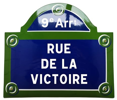 Plaque de rue Paris 43,5x50 cm personnalisable, émaillée | numéro de rue parisien | personnalisée avec du Texte | Plaque en métal rétro vintage avec Inscription