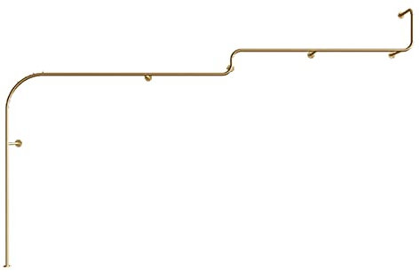 Wandmontierte Kleiderstange, Kleiderständer, Industrielles Loft Design Kleiderbügel, Ladendisplayregal, Garderobenschrank, Kleiderorganizer Gold - 450cm,Gold-450Cm