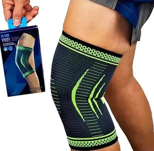 Ginocchiera Ortopedica - Tutore Ginocchio fascia elastica Legamenti Menisco - Ginocchiere Sportiva per Sollevamento Pesi e Corsa per Uomo e Donne, per Artrite Nero singolo