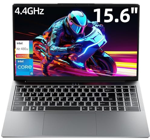 jumper Laptop 15,6 Zoll FHD Display, 12th i5-12450H (bis zu 4,4 GHz), 16 GB DDR4 512 GB NVME SSD Gaming Notebook, Vier Stereo-Lautsprecher USB 3.2 x 3/BT5.1/62.7Wh