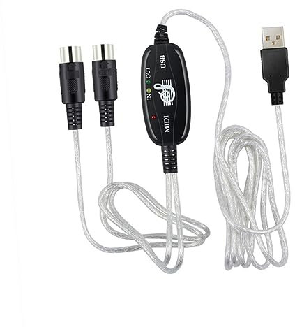 GREENADSCAPE Midi Kabel Usb Hochgeschwindigkeits Midi Zu Usb Adapter Für Musikbearbeitung Kompatibel Mit Keyboard Piano Und Synthesizer Play Verbindungskabel