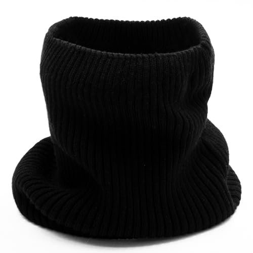 molti Damen Winter Schlauchschal, Loop Schal, Merinowolle, Stirnband oder Nackewärmer, Warm Winter für Damen Schal Halswärmer (Schwarz)