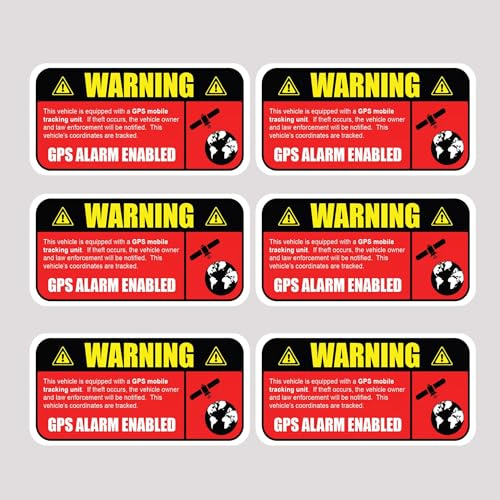 Confezione da 6 adesivi GPS per il monitoraggio della sicurezza, autoadesivi, antifurto, per auto, casa, finestrino, paraurti
