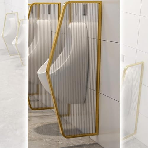 YHWKGZ Urinal-Sichtschutzwand zur Wandmontage, Urinal-Trennwand, Urinal Trennwand, Edelstahlbeschläge, verschleißfest, schmutzabweisend(Gold,3PCS)
