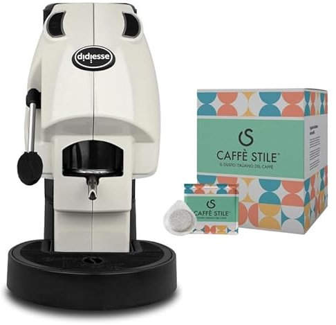Caffè Stile Macchina da Caffè con 50 Cialde ese 44 mm - Modello Baby Frog Macchinetta a Cialde – Compatta 450W - con Funzione Stand-by e Serbatoio da 1.5L (Avorio)