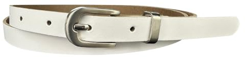 Frentree Ledergürtel Damen, MADE IN GERMANY 1,5 cm schmaler Echtleder Gürtel, für Kleid und Anzughose, 100% Leder, Weiß