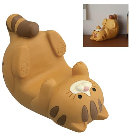 LINGJIA Support Telephone Bureau, Porte Telephone, Étui pour Chat, Étui pour Tigre, Étui Amusant, Étui pour Animaux, Étui pour Téléphone Portable de Bureau, Étui Mignon (Marron)