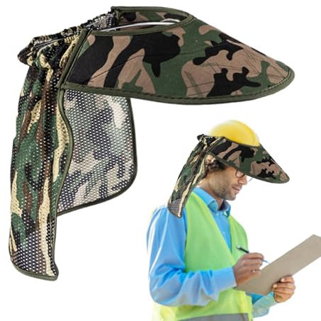 Visiera per casco rigido, visiera per casco rigido, regolabile, anti-UV, traspirante, per escursionismo, pesca, cantiere