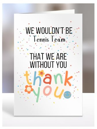 Tenniskarte für Tennisspieler, Trainer-Geschenk, Dankeschön-Geschenk für Männer oder Frauen, Abschiedsgeschenk oder Ruhestand, Geschenke für Weihnachten, A5-157_124