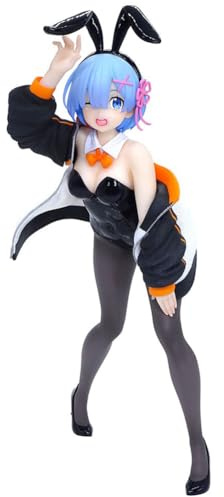 Xinchangda Re:0 Figur Statue REM/Remu Actionfigur Anime Ramu/RAM Bunny Mädchen Figur Modell 18 cm PVC Standposition Skulptur Sammlerstück Desktop Dekoration Geschenk