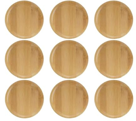 Bosiyrggrl 9 Pcs Wine Glass Charcuterie Topper, Charcuterie Wine Glass Topper, Bamboo Wine Glass Topper Wine Glass Topper Plate