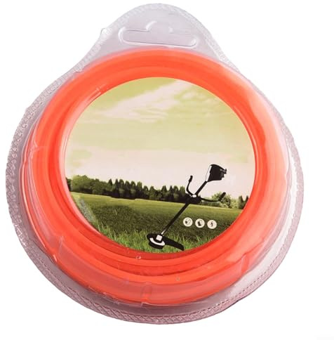 Strapazierfähige Trimmerschnur, 2,4 mm, rund, 15 m Rolle, Nylonschnur für Freischneider und Fresser
