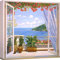 ART PRINT CAFE' – Quadro, Trompe-L'Oeil – Stampa su Tela - Andrea del Missier, Finestra sul Mare – 40x40 cm