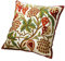 ZUODU Funda de cojín de algodón bordado, 45 x 45 cm, diseño de hojas verdes, color naranja, decorativa, color naranja