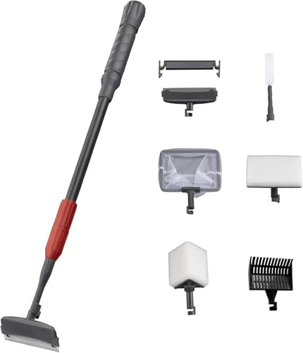 Upettools Akvarium rengöringsredskap, 6 i 1 akvarium rengöringssats alger skrapa skrubbare dyna justerbar långt handtag akvarium borste rengöringsset