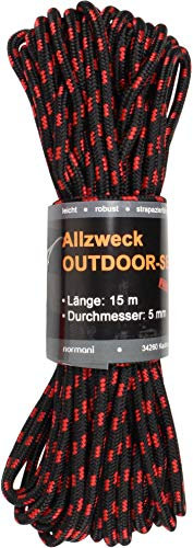 Stabiles Polypropylen-Seil, belastbar bis 250 kg universell einsetzbar Farbe Schwarz/Rot Größe 5mm/15m