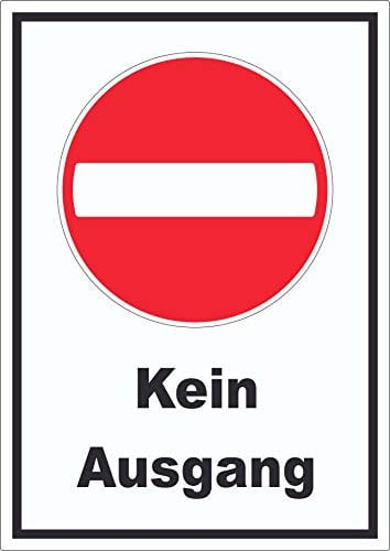 Kein Ausgang Aufkleber A4 (210x297mm)