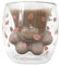IDEËN Tazza in vetro a doppia parete isolante, a forma di zampa di gatto, mantiene le bevande fredde e calde, ideale per caffè freddo, latte, cappuccino e acqua, design affascinante con gattino