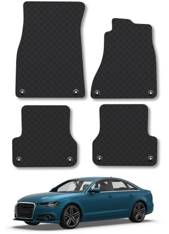 Audi A6 (2011-2018) 3mm Rubber Car Mats | Tailored Fit Durable Floor Mats Full Coverage Protection Waterproof Accessories Easy Clean Anti Slip Made in the UK