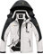 GEMYSE Herren Wasserdichte Berg-Skijacke Winddichte Fleece Outdoor-Winterjacke mit Kapuze (Weiß Dunkelgrau,M)