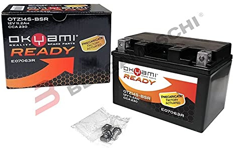 Okyami Batteria OTZ14S-BSR 12V 11,2 Ah CCA 230 Precaricata Sigillata