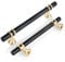 YODB 6PCS 128mm Kitchen Cupboard Handle, Cabinet Door T Bar Handle Zinc Alloy Solid Pull Handles for Cupboard Drawer Wardrobe Furniture Sideboard with Screws - Black with Golden Base