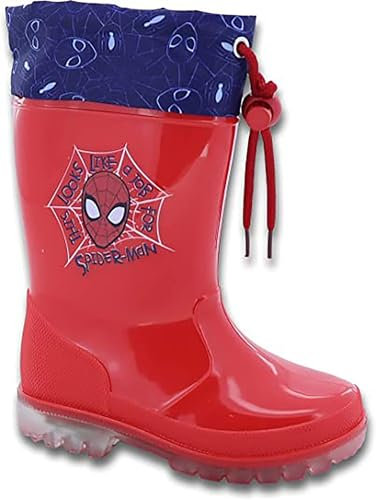 SUN CITY Stivali pioggia Spiderman con luci numero dal 24 al 32 (numeric_30)