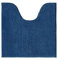 Decomira Badematte rutschfest WC Vorleger mit Ausschnitt | Als Badteppich Set kombinierbar | Badezimmer-Teppich Bad-Vorleger waschbar aus Chenille | Für freistehende Toiletten | Blau - 45x45 cm