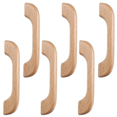 Angoily 6 Stück Holzgriffe Küchenschrank Dekorative Holzgriffe Schicke Haushaltstür Möbelbeschläge Mm Griffe Schubladengriffe: Retro-Schrank Handgefertigte Ersatzkommode